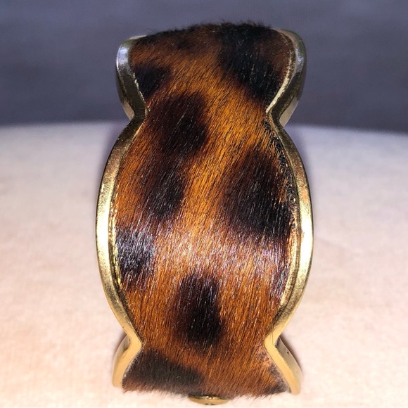 Patricia Nash - Elisabetta Leopard Leather Inset Cuff - M/L - Picture 3 of 7
